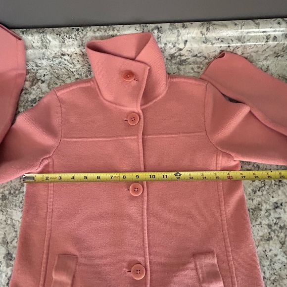 Talbots Pure Merino Wool Knit Salmon Pink Button Cardigan Sweater Women's Size P - Picture 8 of 10